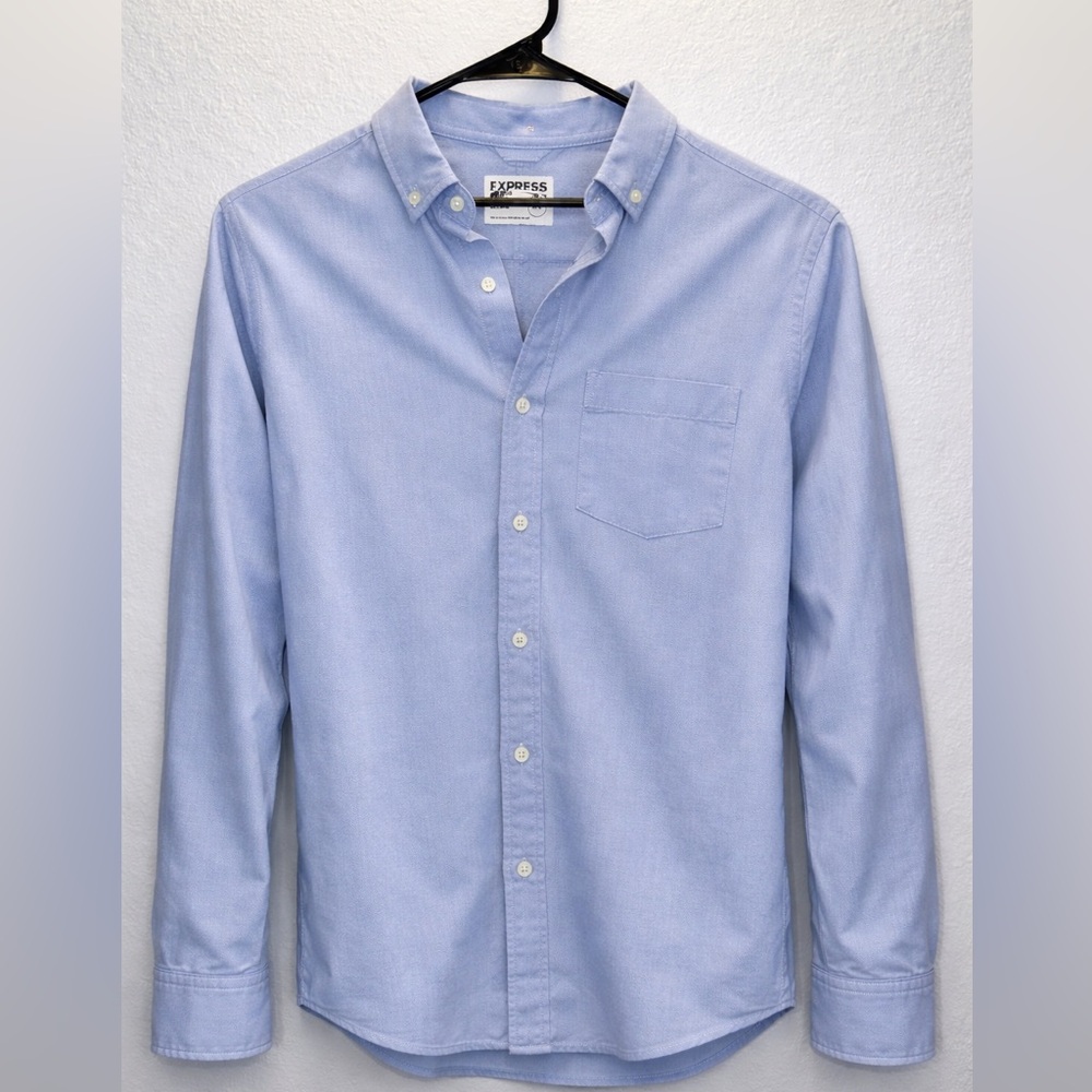 Express Men’s Light Blue Oxford Button-Down Shirt